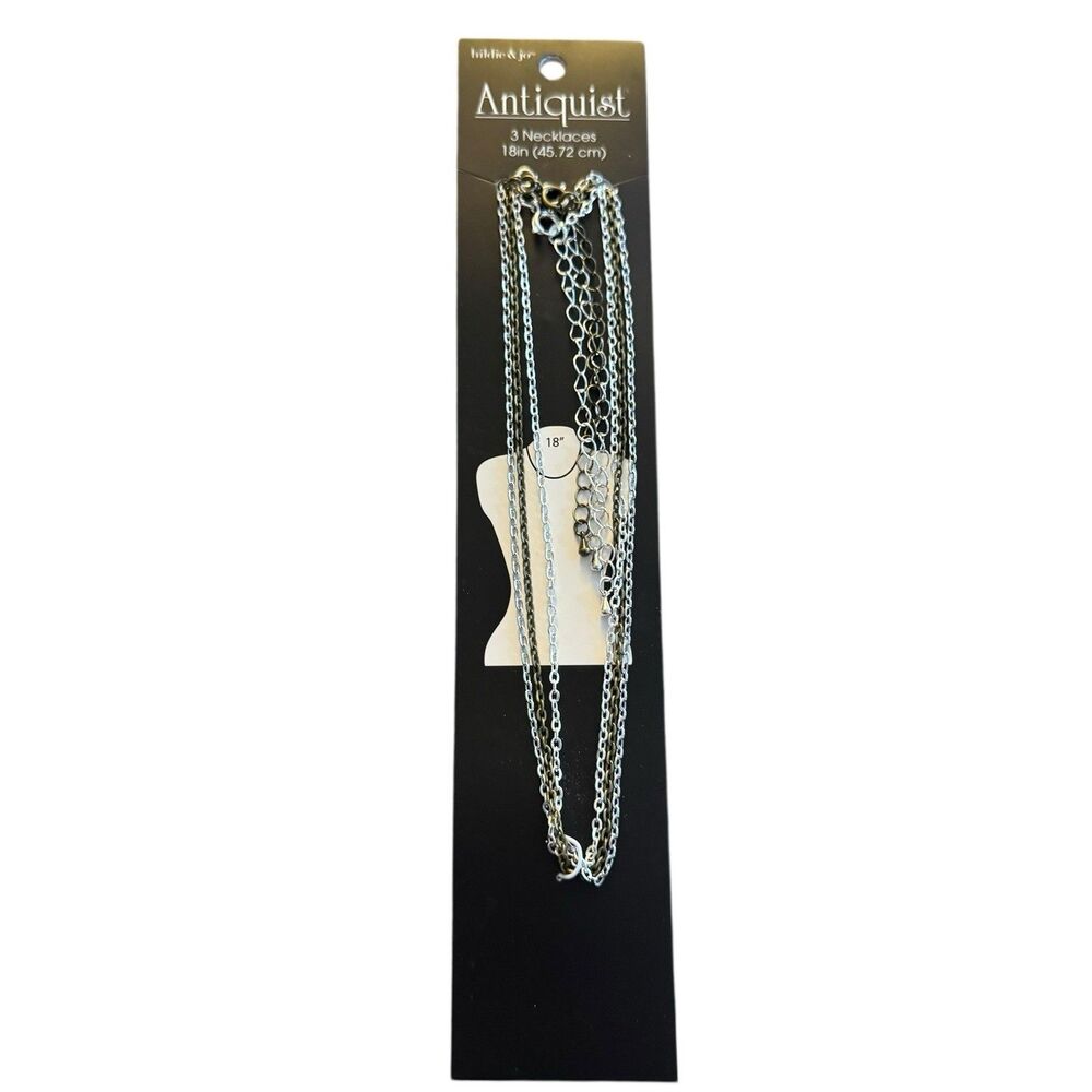 Hildie And Jo Silver Chains 3 Necklaces 18‎ Inches Antiquist
